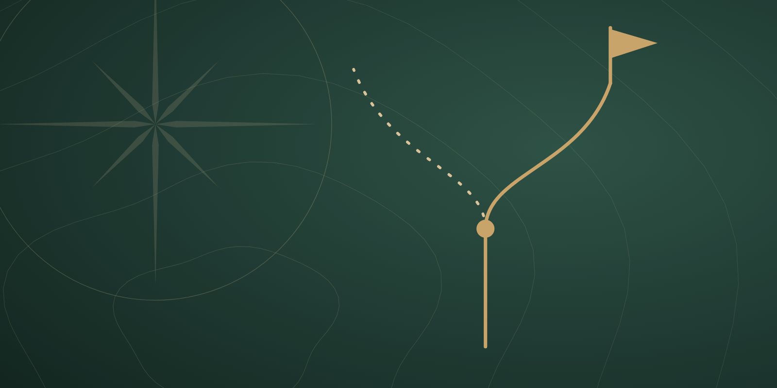 Illustration: a path that forks, with a flag planted on the branch being tested.